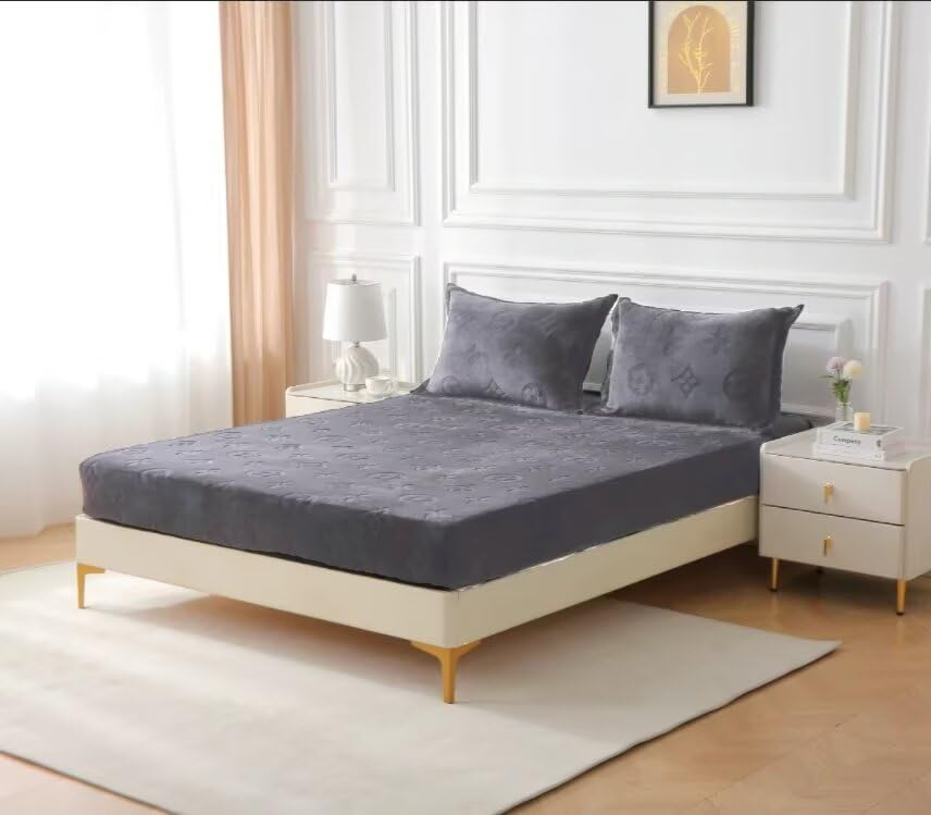 Milk Velvet Sheet 3-Piece Set(Include 1 Fitted Sheet &amp; 2 Pillowcases)-Truly Soft Milk Fluff Fitted Sheet