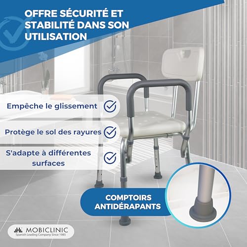 Chaise de douche antidérapante contre la fatigue et le risque de chute