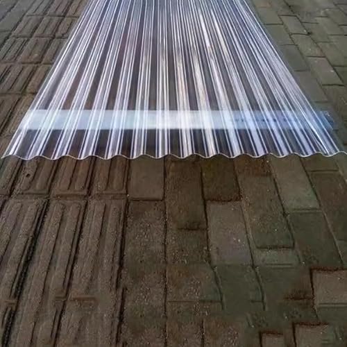 Paneles Para Tejado, 1mm Planchas Transparentes Tejados, Placa Ondulada FRP Para Exteriores, Placa De Iluminación Natural FRP De Protección UV, Chapa Tejado O Pared (0.9×0.8m/35×31in,1pcs)