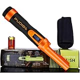 LCD Display Fully Waterproof Pinpoint Metal Detector Pinpointer - (Three Mode) 360°Search Treasure Pinpointing Finder Probe with Belt Holster Accessories for Adults and Kids,Hs10 Orange Color