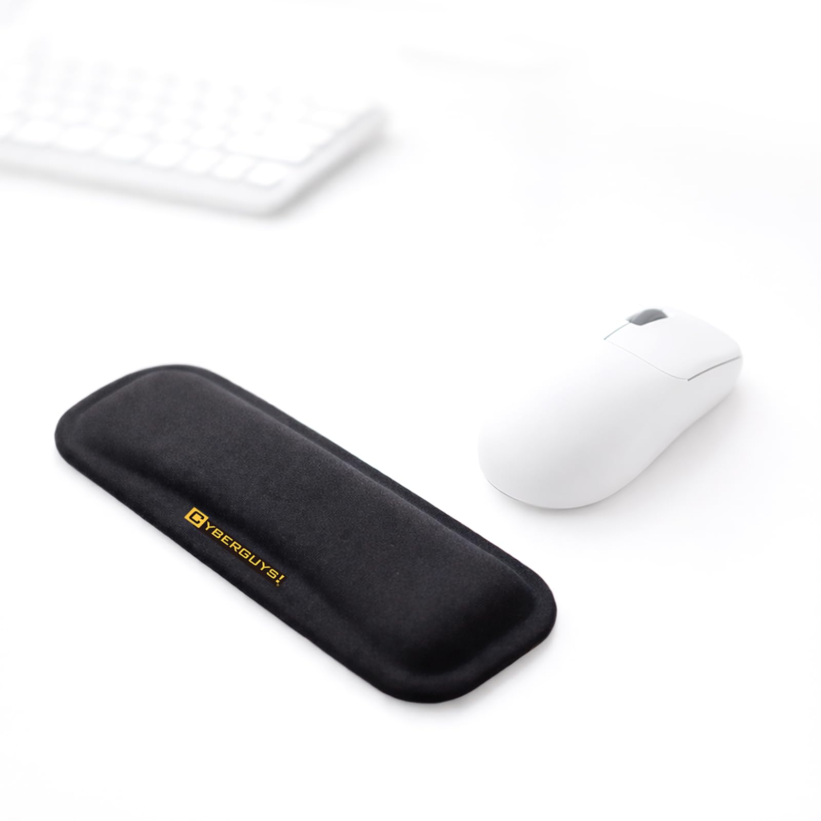 Cyberguys! Ergonomische Maus-Handgelenkauflage, Silikon-Gel-Handgelenkpolster für Maus, weiche Lycra-Oberfläche, Handgelenkstütze, Mauspad, rutschfeste PU-Basis, bequeme Gel-Handgelenkstütze für