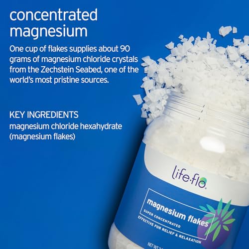 LIFE-FLO Magnesium Bath Flakes, Unscented, 44 oz