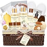 Jorceray 22PCS Spa Gift Baskets for Women, Luxury Bath and Body Gift Basket Set for Women Coconut Vanilla Spa Kit Relaxing Spa Self Care Gift for Her Mom Sister Wife Friend