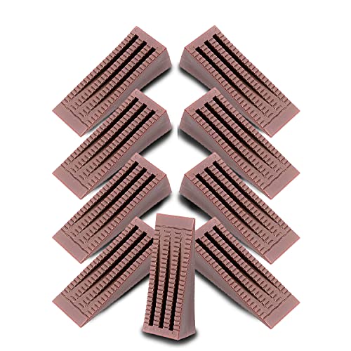 Topes para puertas de goma bajo puerta. Pack de 9 cuñas sujeta puertas. Retenedor puerta color marrón. Válido para suelo laminado, madera, baldosa, alfombra Cover