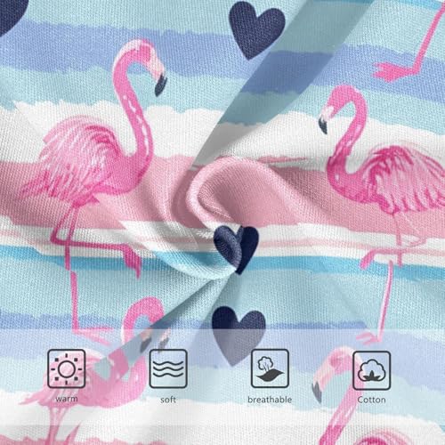Pink Flamingos Hearts Blue Girl Panties Cute Girls Underwear Toddler Cotton Pattern Briefs Undies Kids 2t3