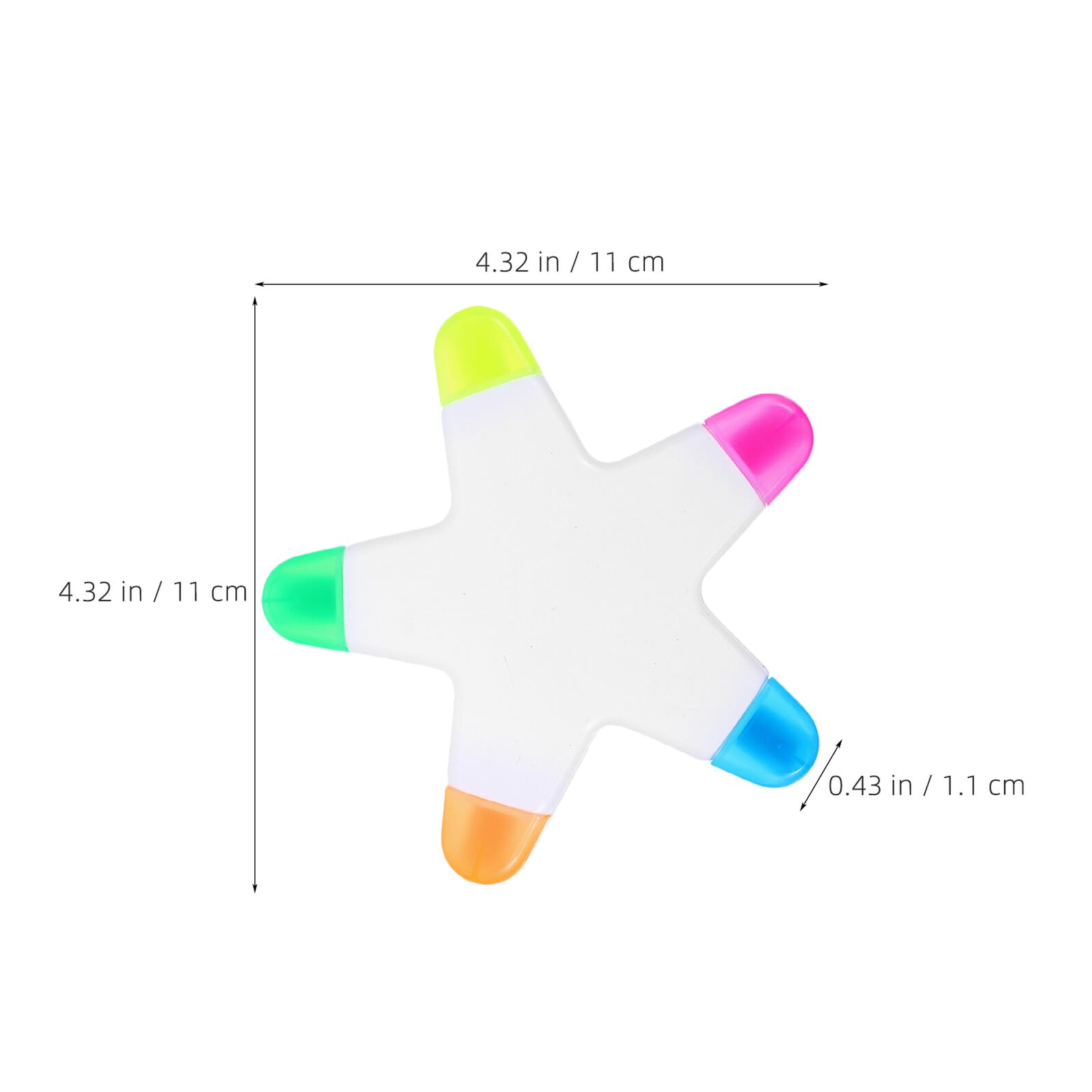 GALPADA 6 Pezzi Evidenziatori Fluo a Forma di Stella, Pennarelli Portatili in Plastica senza Sbavature, Creativi e Giocosi per Casa e Disegno, Set Colorato