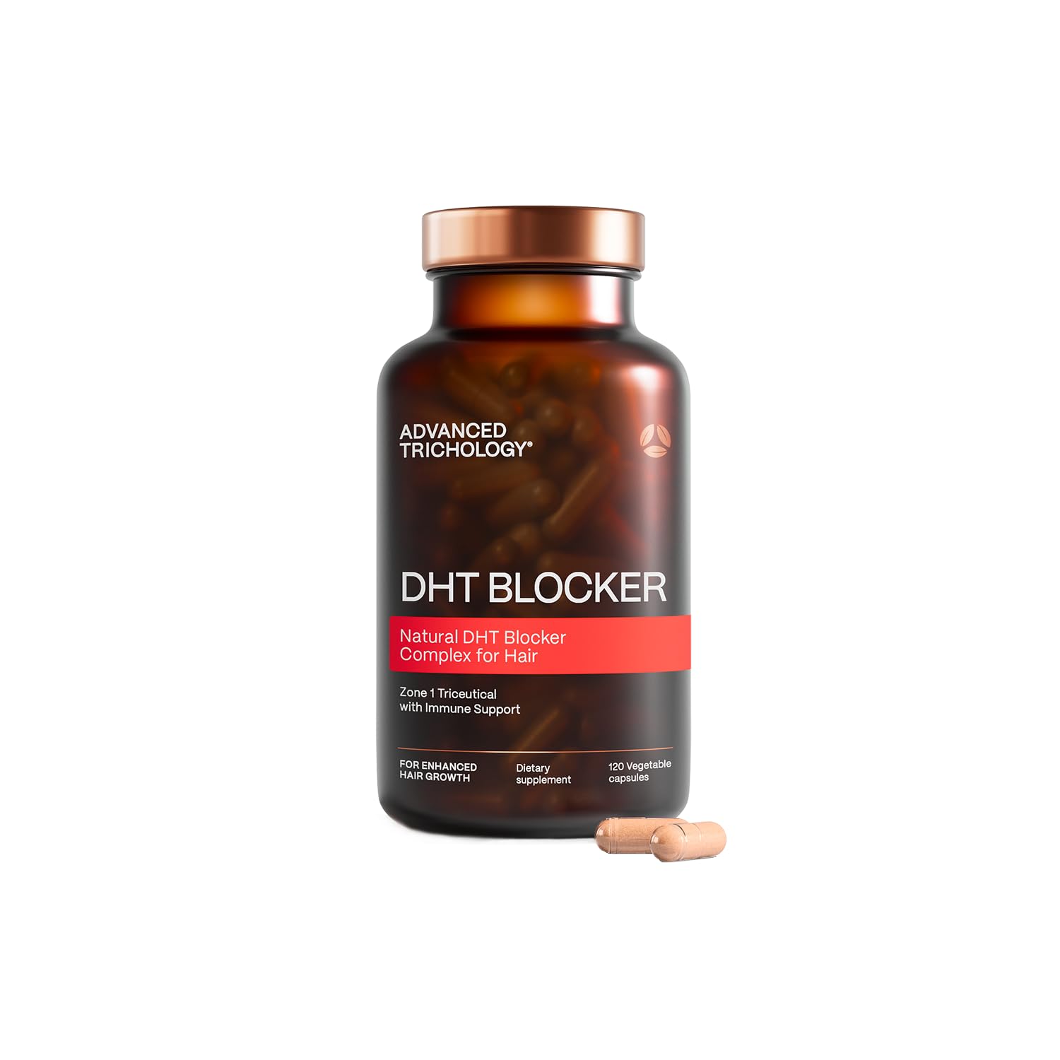 Advanced Trichology DHT Blocker - Hair Growth Supplement for Genetic Thinning for Men and Women | Approved* by American Hair Loss Association - 120 Count (Pack of 1)