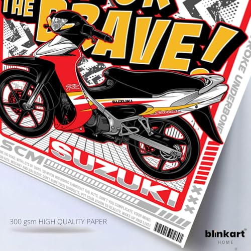 Image of BLINKART Suzuki Satria 120Car Posters Sticker Gift Items for Boys Room Wall Decor || Comes with Double-Sided Tape|| Decoration Bedroom Living Room Office Studio Decor | 12x18 In (A3) - CAR-250