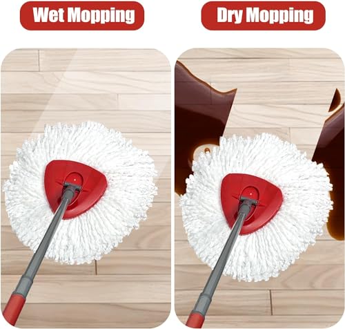 Image of Mop Replace Head, Spin Mop Replacement Head Easywring 1-Tank System, Easy Cleaning, Microfiber, Machine Washable (3 Pack)