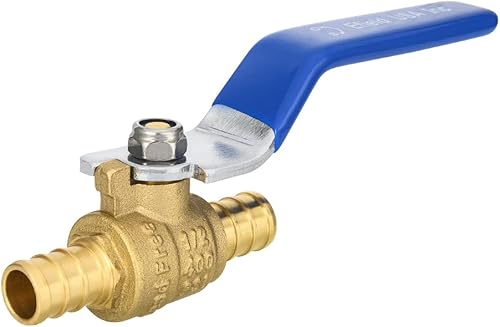 Miniatura 10 de Paquete de 12 válvulas de bola PEX de latón de 12 pulgada, conexión Pex de púas, válvula de cierre de parada de agua de puerto completo, niveles