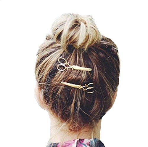 Coromose Women Handmade Flower Banana Barrette Hair Clip Hair Pin Claw (Gold)