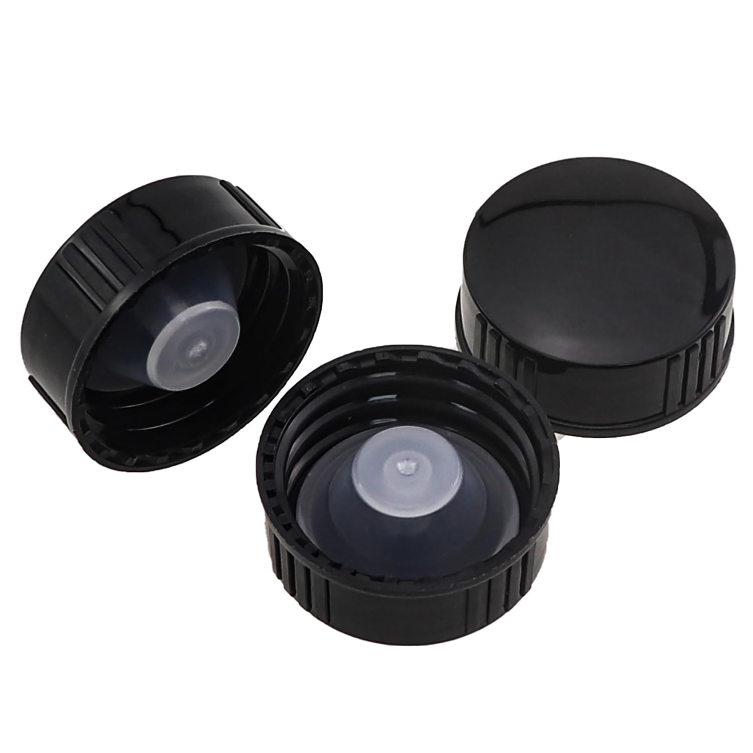 15PCS 28mm Black Plastic Sealed Screw Cap Non Slip Thread Essential Oil Bottle Cap for Daily Chemical Food Cosmetic Bottles
