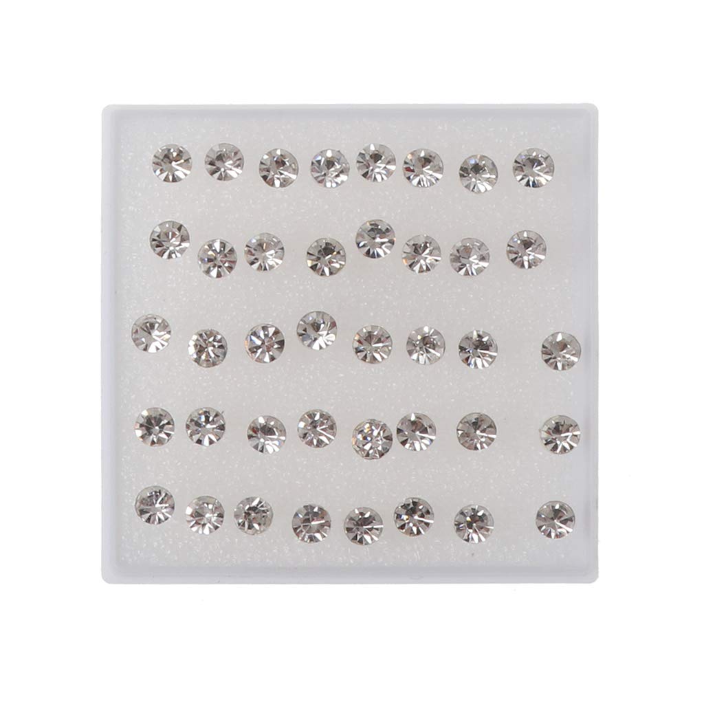 Buwei 20 Pairs Colorful Faux Rhinestone Plastic Ear Studs Hypoallergenic Earrings