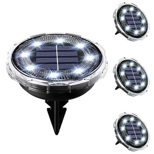 Solpex Solar Lights Outdoor Garden, 8 LED Garden Lights, 4 Pack Cool White