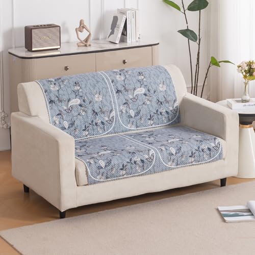 Image of HOKIPO HeavenHue Sofa Cover 2 Seater for Seat & Back, Frosted Petals