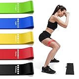 Aouplry Widerstandsbänder, Fitnessbänder Set mit 5 Widerstandsstufen, Hautfreundliches Trainingsbänder für Indoor-Fitness, Beinkrafttraining, Rehabilitation, Fitnessstudio, Yoga