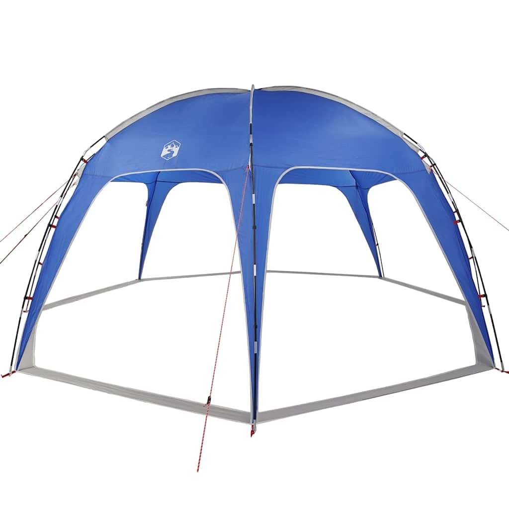 Partyzelt Azurblau Wasserdicht aus Polyester mit PU-Beschichtung 525x525x, Fiberglasgestänge, mit Heringen und Abspannseilen, ideal für Familie Camping, Outdoor Festival