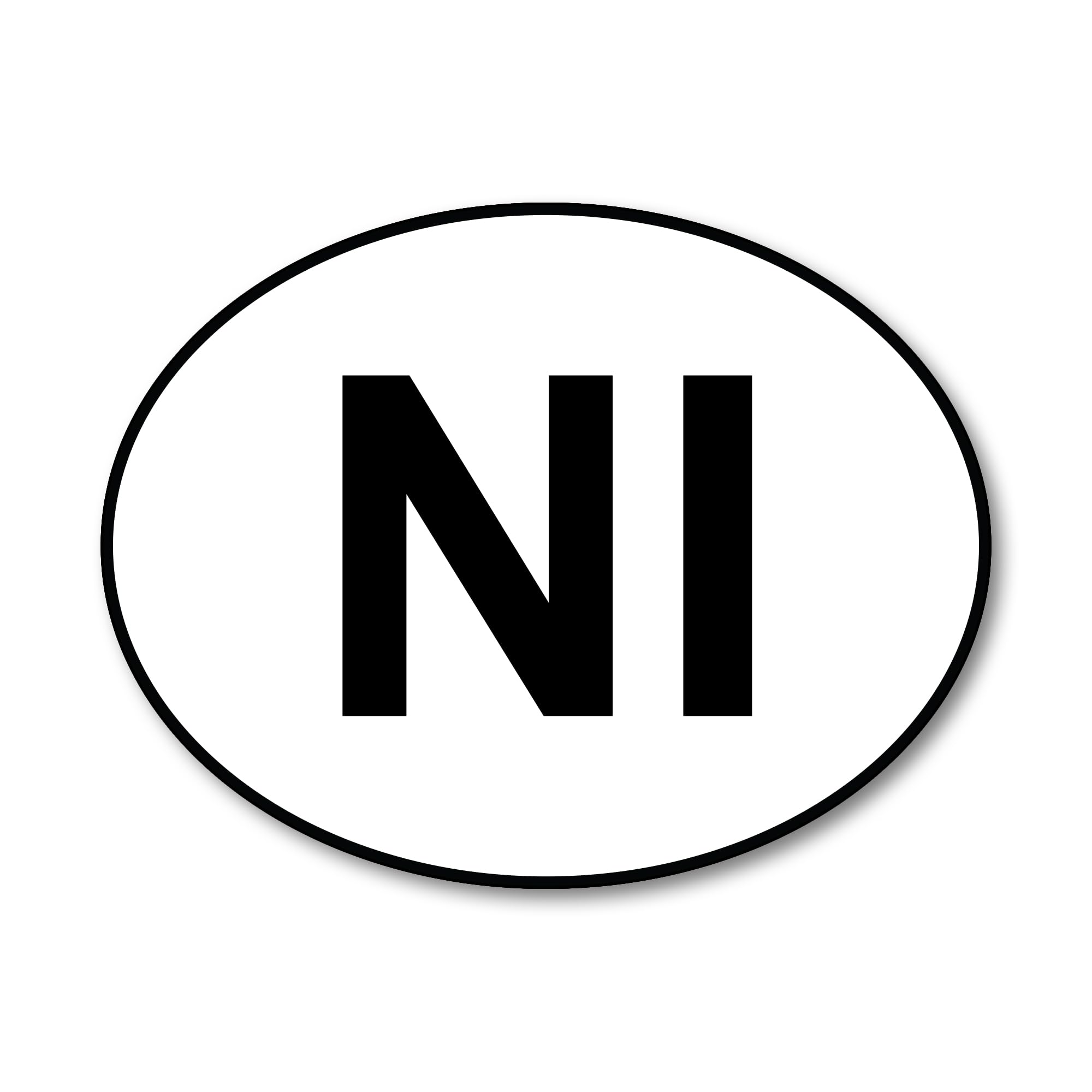 Northern Ireland NI Car Identifier Sticker – Premium Vinyl Oval Decal – Decorative NI Regional Code – Bubble-Free, Weatherproof – Made in UK (IDNI)