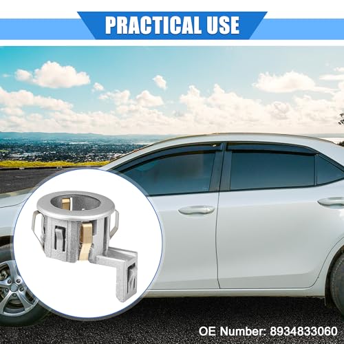 Image of Parking Sensor Retainer Holder Compatible for Toyota Sienna 2011-2017, Durable Plastic Silver Tone Backup Parking Aid Assist Sensor Bracket