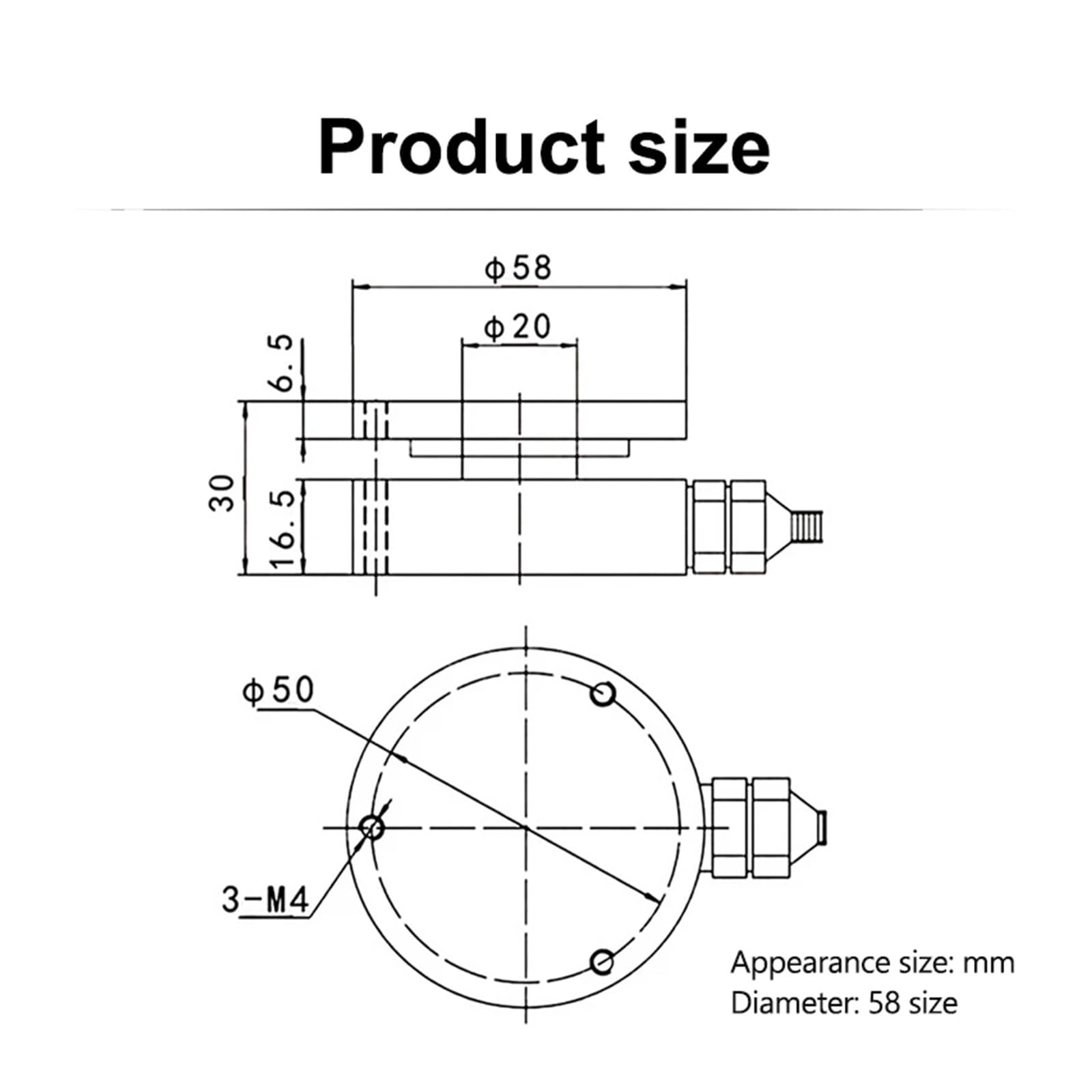 Wägezelle, Planare Kapsel-Kraftmessdose (Φ58 Mm) Mit Aufprallkraftaufnehmer, Druck- Und Zugsensor, Automatisierungssteuerung, Industrielle Prüfung Für DIY Scale Kit(2000KG)