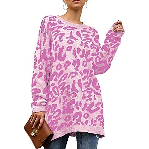 Berdith - Jersey de manga larga con estampado de leopardo para mujer Cover
