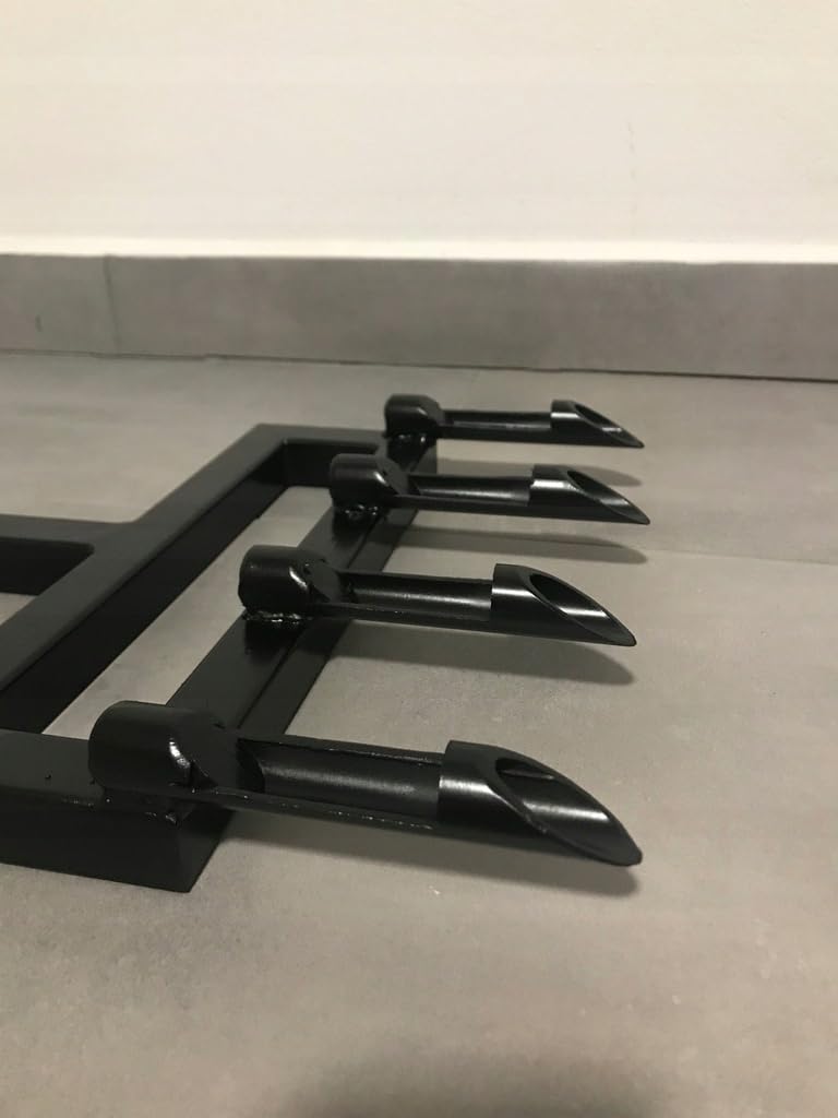 Rasenbelüfter Rasenvertikutierer Gartenkralle Unkrautkralle mit 4 Zinken Schwarz