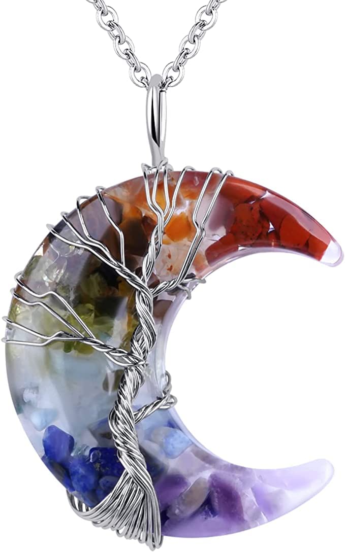 See full amazon price history chart for El Regalo Crescent Moon Wire Wrapped Tree of Life Stone Pendant Necklaces Natural Resin Quartz Gemstone Hippie Boho Jewelry for Girls Women (7 Chakra) El Regalo Crescent Moon Wire Wrapped Tree of Life Stone Pendant Necklaces Natural Resin Quartz Gemstone Hippie Boho Jewelry for Girls Women (7 Chakra) (B0BJW9SS3Y) Amazon Price History, Amazon Price Tracker