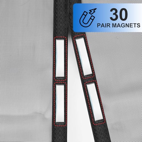 Canlene Magnetic Screen Door Polyethylene Terephthalate Mesh Greater Than Fiberglass And Polyester Self-Closing thumb #3