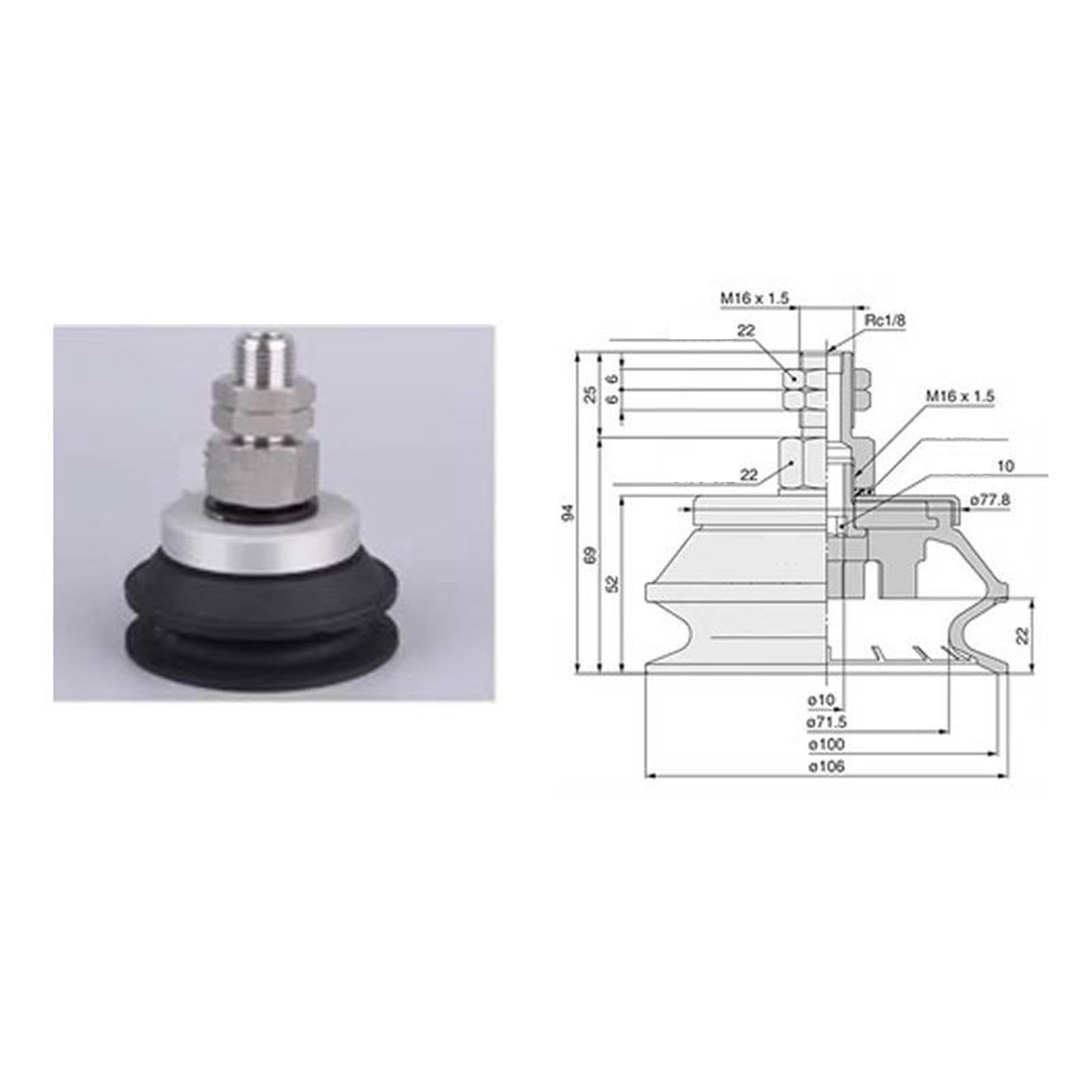 Harilla Brazo Mecánico, Pinza Robótica con Pie de Succión Al Vacío, Accesorios Neumáticos, Repuestos, Equipo Industrial Robusto, Herramienta de Automatización