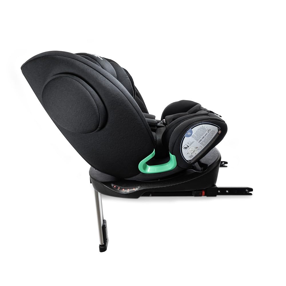 Interbaby Silla Coche Bebé PAX i-Size ISOFIX 360° Grupo 0+1+2+3 (Negro) | Silla auto giratoria 360 reclinable 40-150 cm, reductor recién nacido, protección lateral SPS, pata de apoyo
