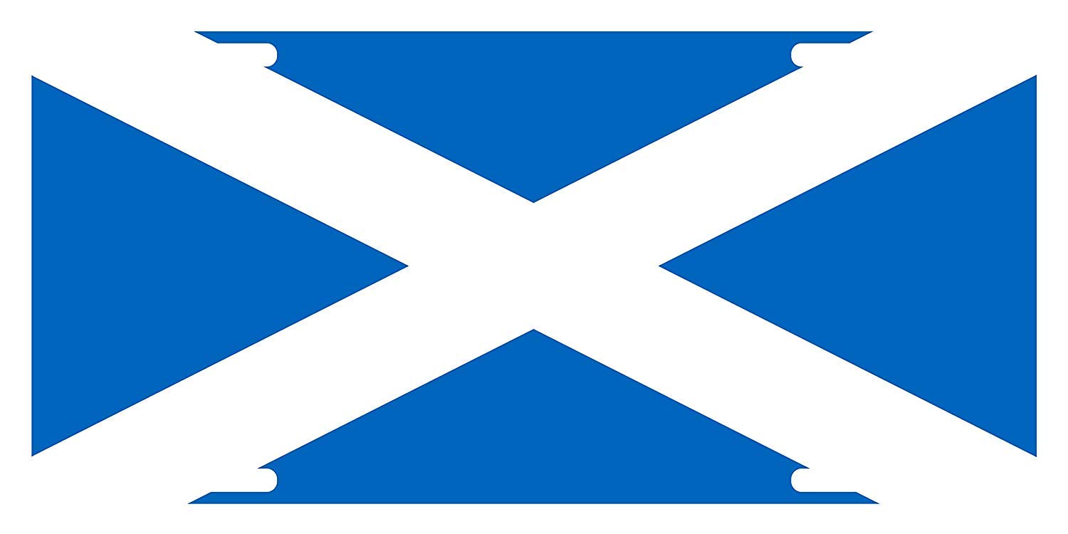 Fast Service Designs Scotland Flag License Plate St Andrew's Cross Emblem Original Version