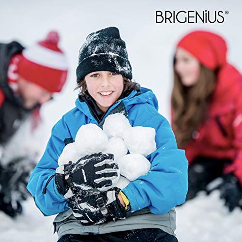Brigenius Ski & Snow Gloves, Waterproof Winter Gloves For Men Women, Touch Screen Glove Cold Weather Warm Gloves For Snow Ski Driving Cycling Running #TOP1