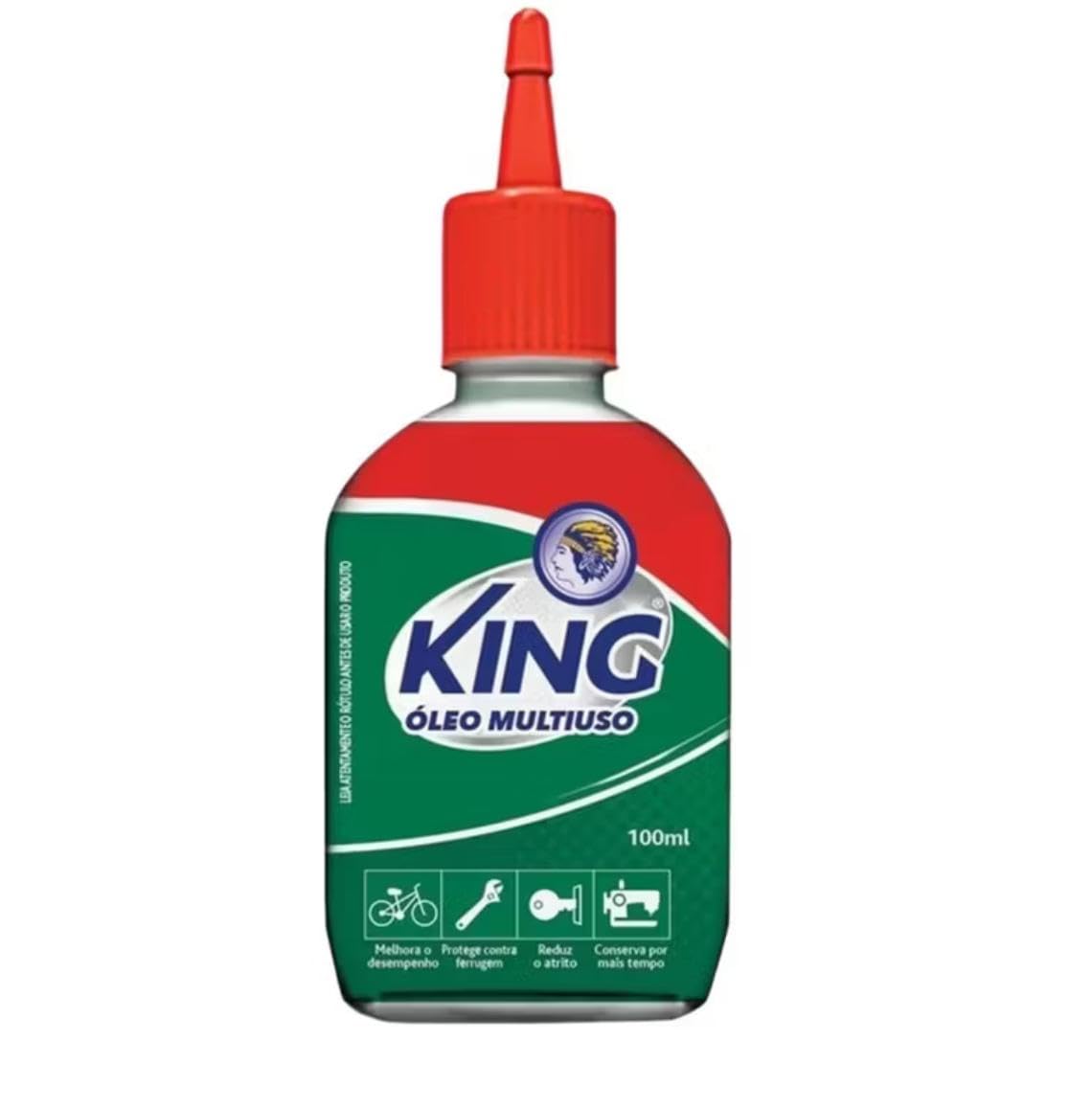 Óleo Multiuso King Peroba, Lubrificante para Máquina de Costura, Bicicletas, Fechaduras, Proteção Contra Ferrugem, 100ml