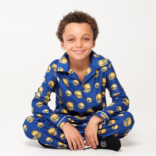 Image of Ultra Game Youth NBA Official 2-Piece Super Soft Button Down Pajamas Set
