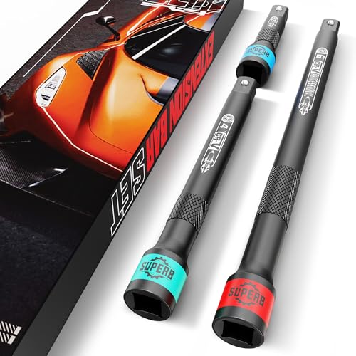 Image of 3 Pcs 1 /4 inch Drive Impact Extension Bar Set, 2 inch 4 inch 6 inch Length Socket Extension, CR-V Steel, Narrow and Deep Areas in Bicycle, Automotive Repair or Industrial Operations