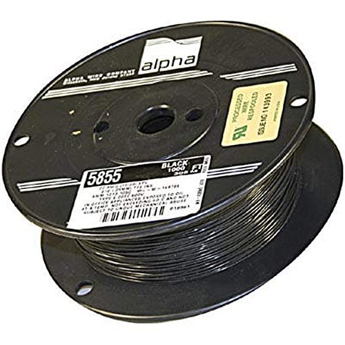 Alpha Wire Single Conductor Cables (Hook-Up Wire) 22 AWG Copper, Silver Coated 1000.0' (304.8m) 600V Black