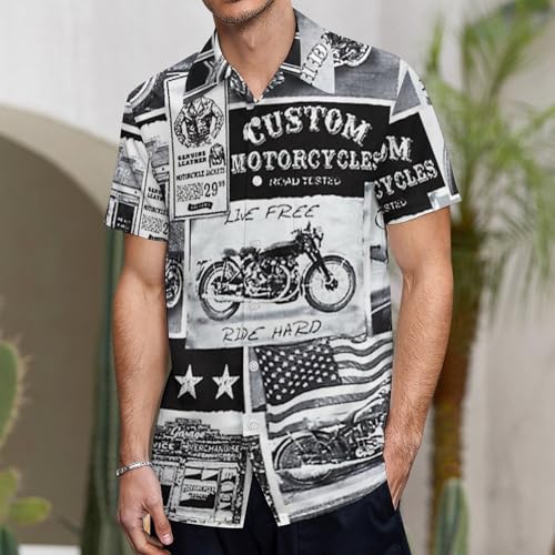 SZDIZOWE Men's Shirts Single Pocket Hawaiian Casual Printed Button-Down Lapel Shirts2