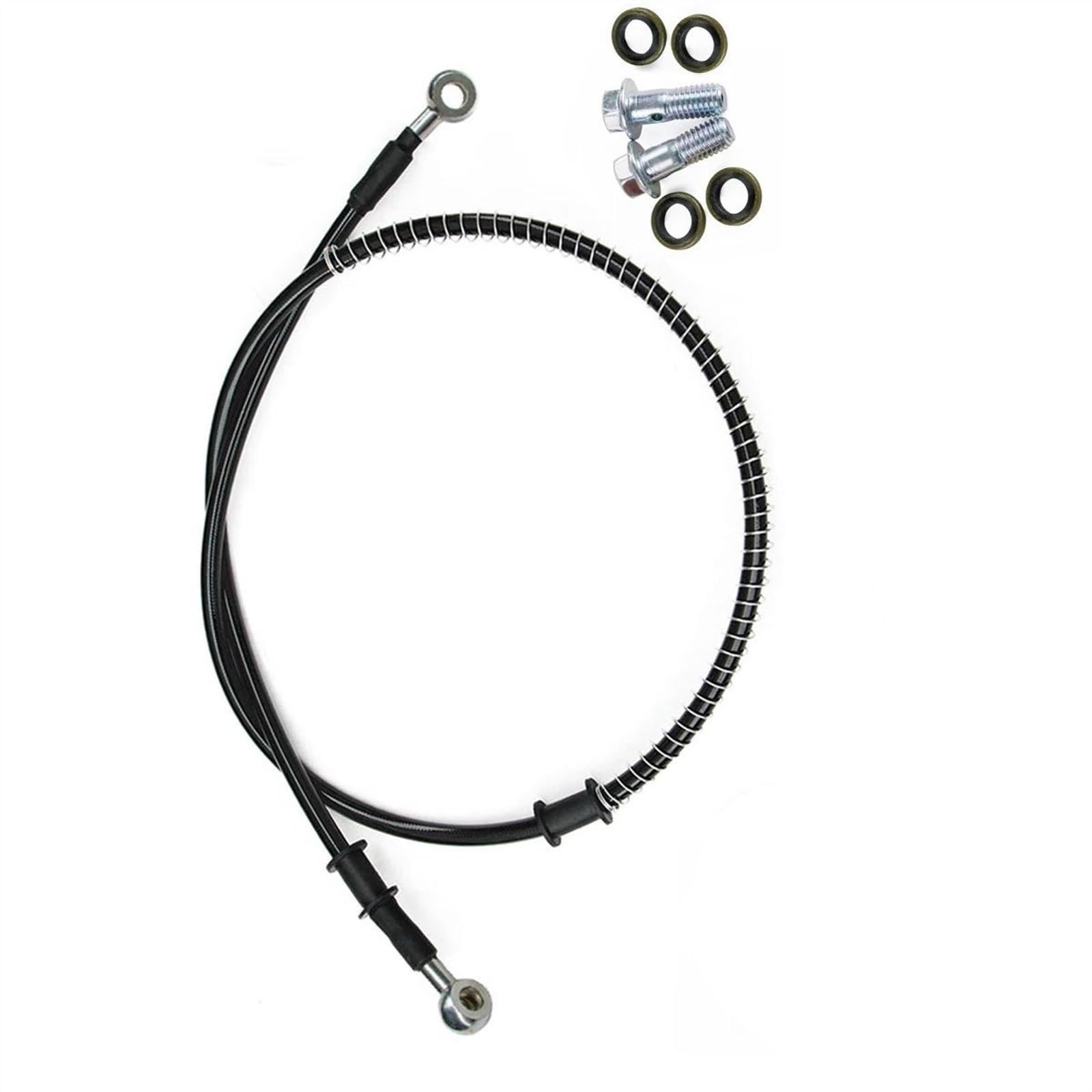 Ksxzw One Color Motorbike Part 400Mm/40Cm-2300Mm/230Cm M8 28°-28° Motorcycle Braided Steel Hydraulic Brake Line Clutch Oil Hose Tube Pipe(1800Mm)