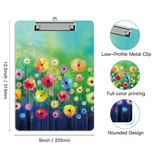 Image of Plastic A4 Clipboards, Clip Board Stardard Letter Size 9 x 12.5 in | Office Decorative for Students Women Men and Kids,Daffodil