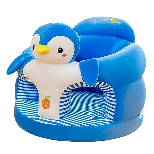 Baby Seat Baby Sit up Chair Cartoon Animals Plush Sofa Chair Toddler Baby Learn to Sit up Sofa Washable Cover for Back Head Support Sitting Infant Seat