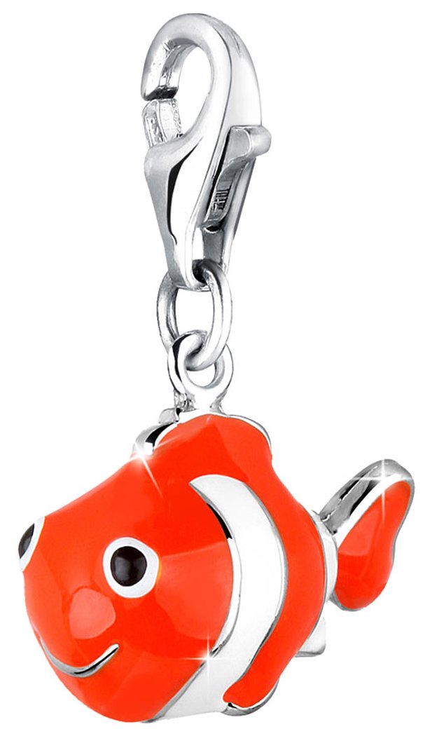 Nenalina Nemo, Fisch Karabiner Charm Anhänger für Bettelarmband aus 925 Sterling Silber 714060-001
