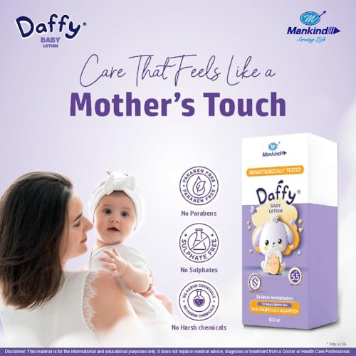 Image of Daffy Baby Lotion with Calendula & Allantoin, pH 5.5 Balanced, 100ml (Pack of 5)