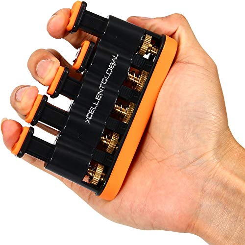 Preisvergleich Produktbild NOBLJX Finger Exerciser Handstärker Trainer Gitarre Griff Stärke Ausrüstung Powerball Verstellbarer Handtrainer für Gitarre Bass Piano Sax Player