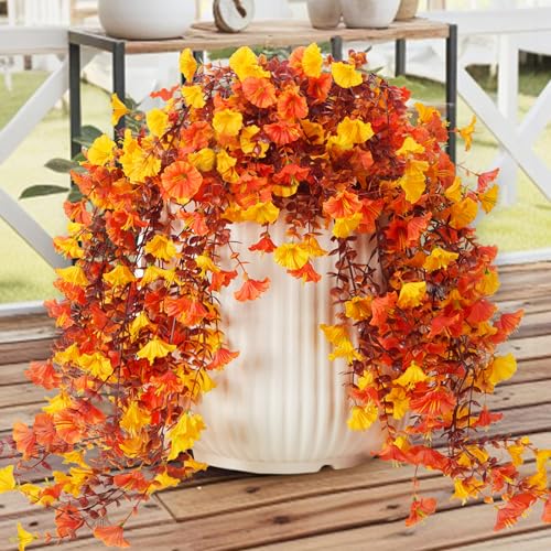 Fleurs d'automne artificielles résistantes aux UV avec longue vigne de pétunias