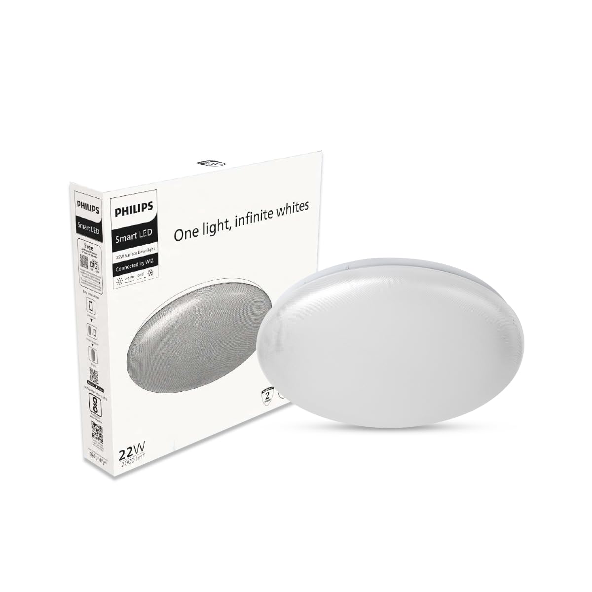 PHILIPS Smart WideGlow 22W Wi-Fi LED Ceiling Light | 2000 Lumens | Wide 135° Beam Angle | Tunable White 2700K-6500K | Smart Dimming | WiZ App & SpaceSense Technology-picture-11