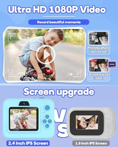 Dylanto Kids Camera Instant Print,1080P Kids Instant Cameras that Print Photos,Christmas Birthday Gifts for Girls Age 3-12,Portable Toy for 3 4 5 6 7 8 9 10 Year Old Girls Boys-Blue - Image 4