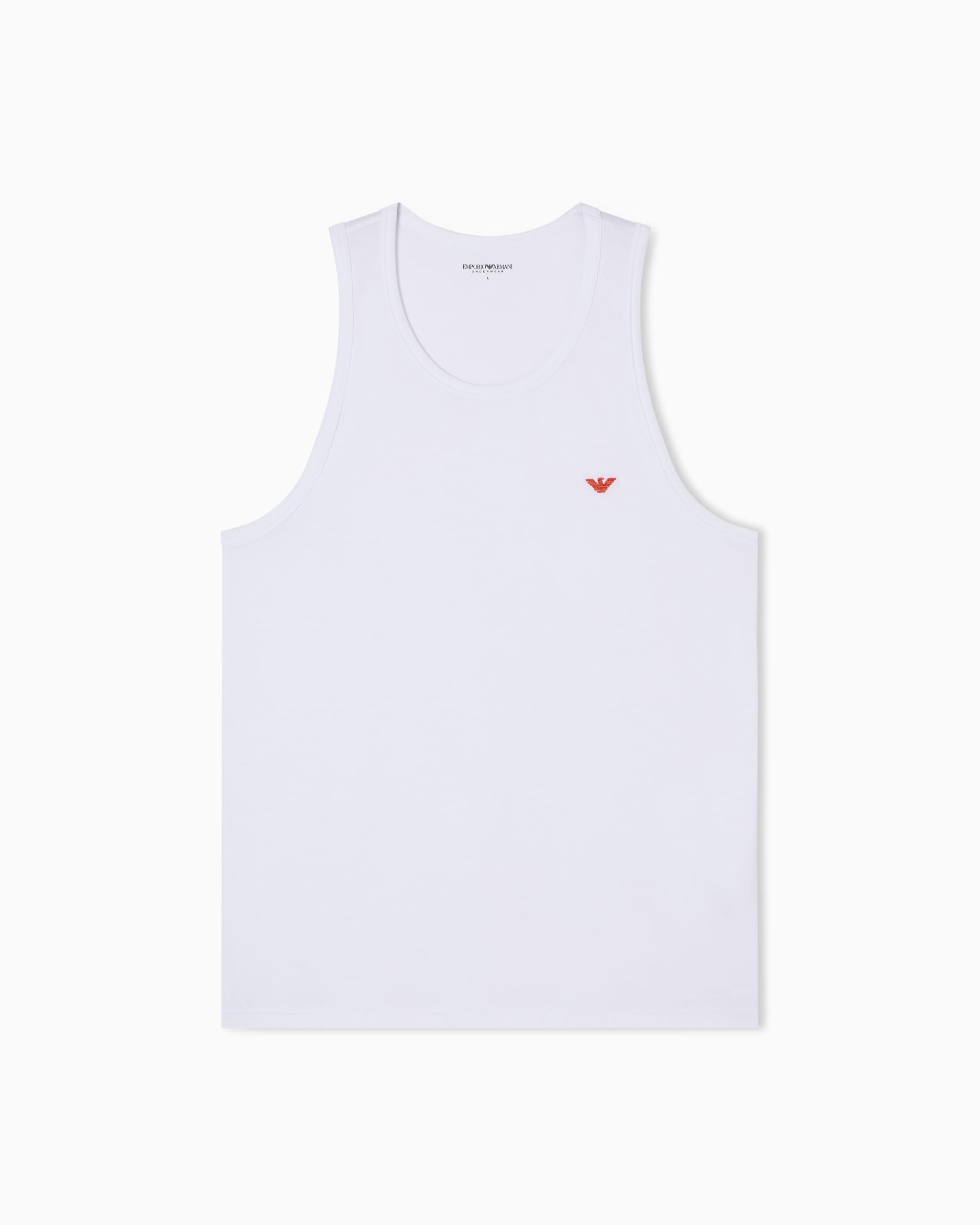 Emporio Armani Men's Shiny Logoband Tank White L