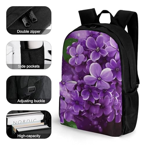 Mochila impermeable de poliéster para viaje con diseño floral miniatura 3