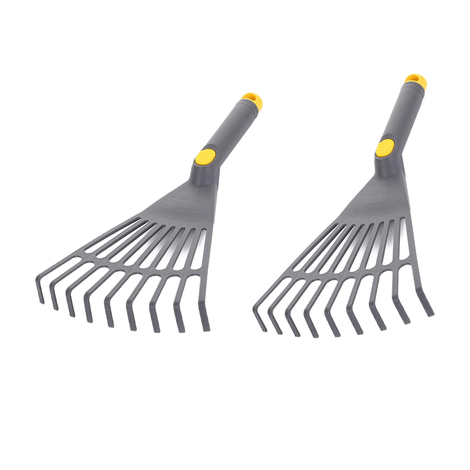 of 2 Ergonomic Garden Rakes with 9 Teeth Lightweight for Soil Cultivation Weeding and Planting Landscaping Soil Farmer Tool