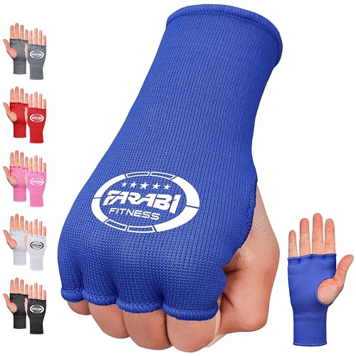 Farabi Sports Bande Boxe sous-Gants élastiqués Demi-Doigt sans Rembourrage en Gel Bandage Boxe Idéal pour MMA, Muay Thai, l'entraînement, Sports de Combat,...
